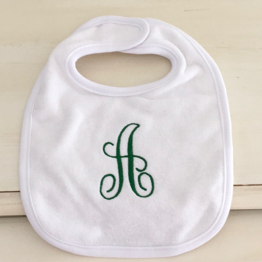 Brand New Infant Baby Embroidered (A) Bib